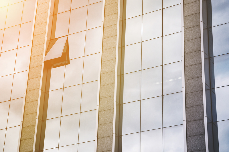 External facade of a modern glass office block